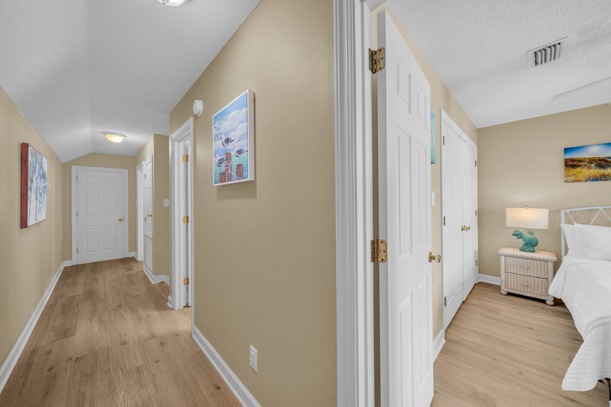 West upstairs queen bedroom and hallway