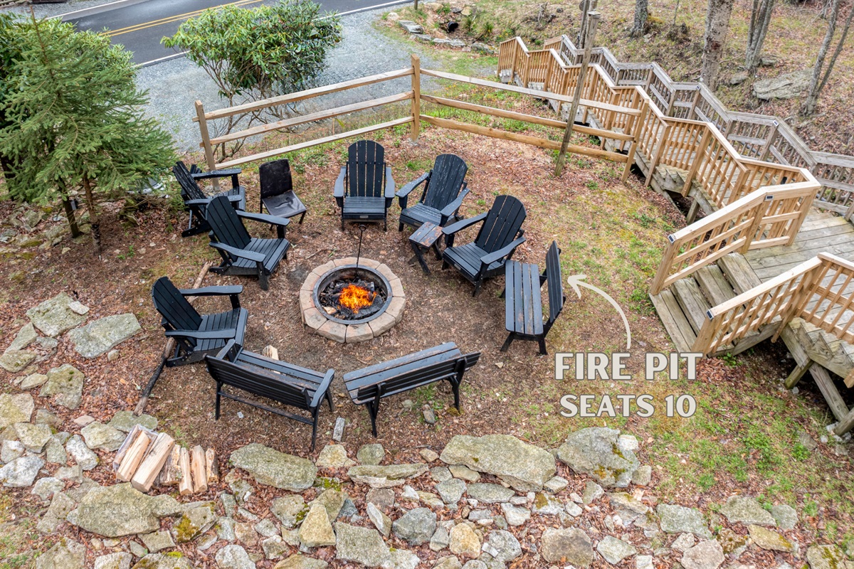 Gather around the fire pit with 9 of your closest friends and family members and enjoy the great outdoors as you roast marshmallows and let good conversation flow.