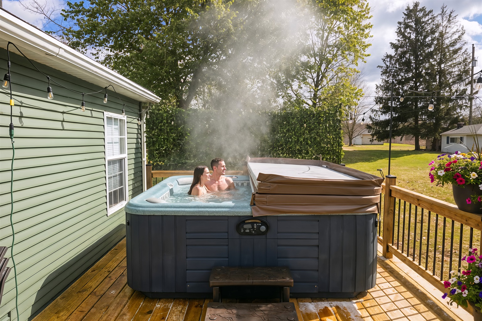 Hot tub on deck