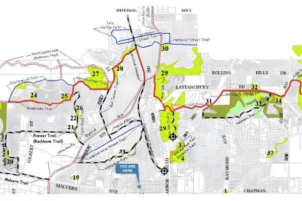 23 miles of hiking trails