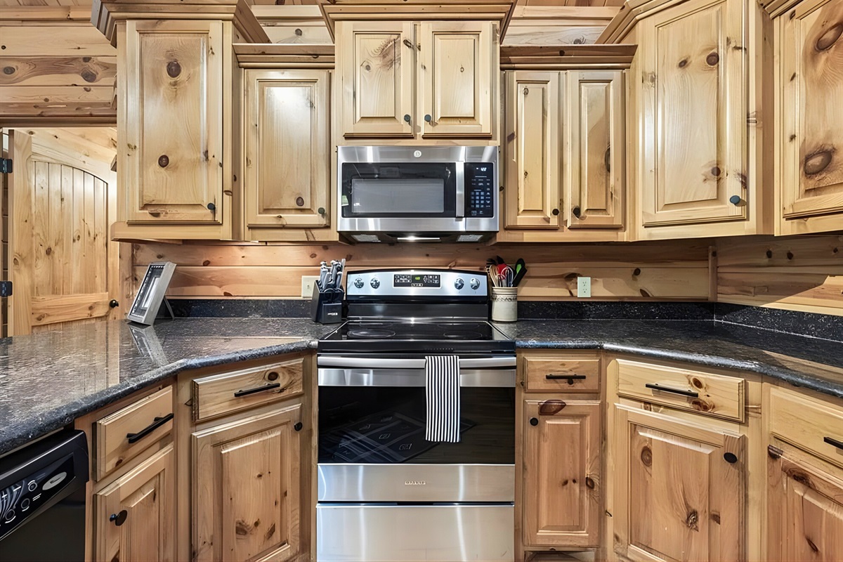 Everything you need is right here in the fully equipped kitchen.