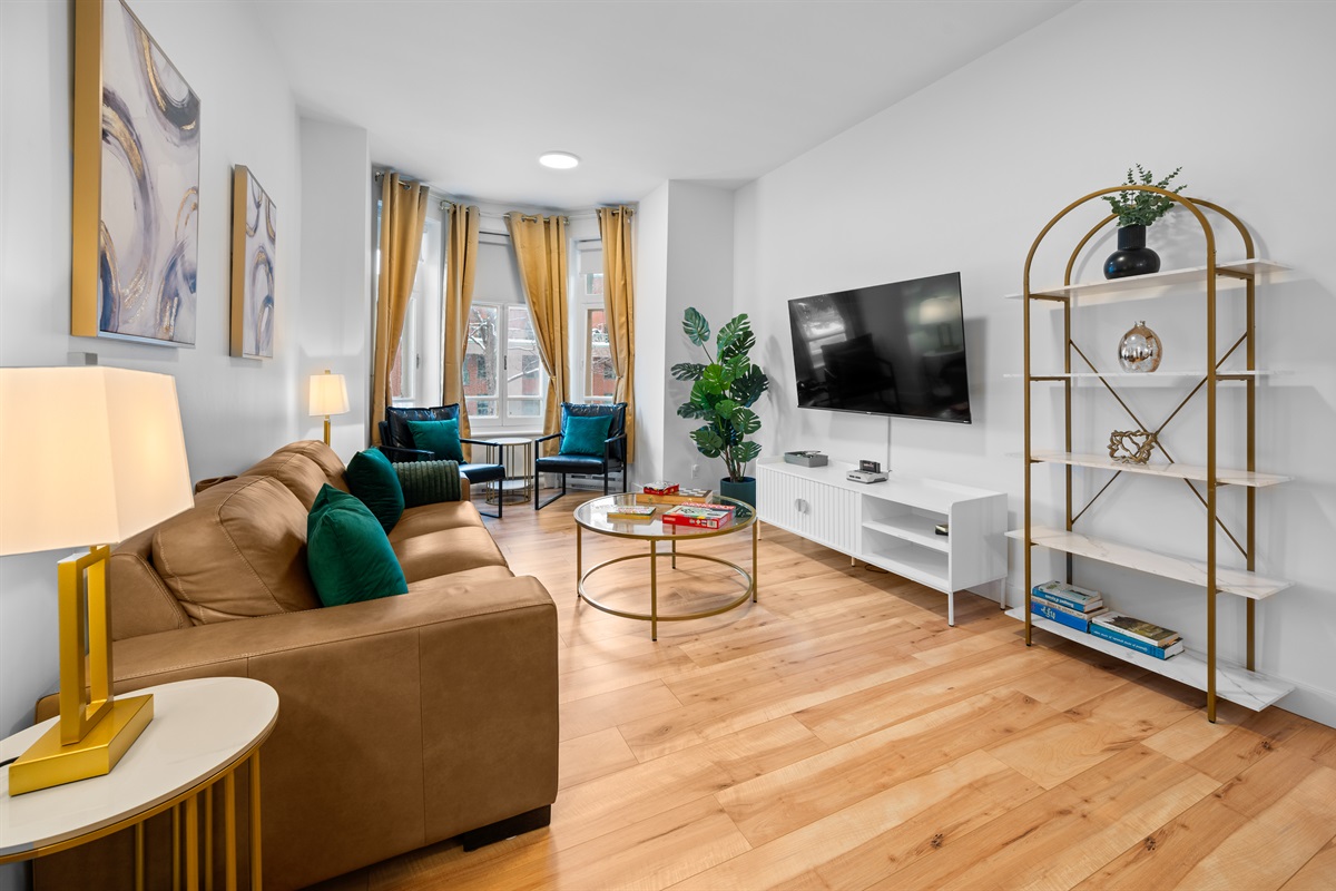 Modern comfort with a warm, inviting feel.