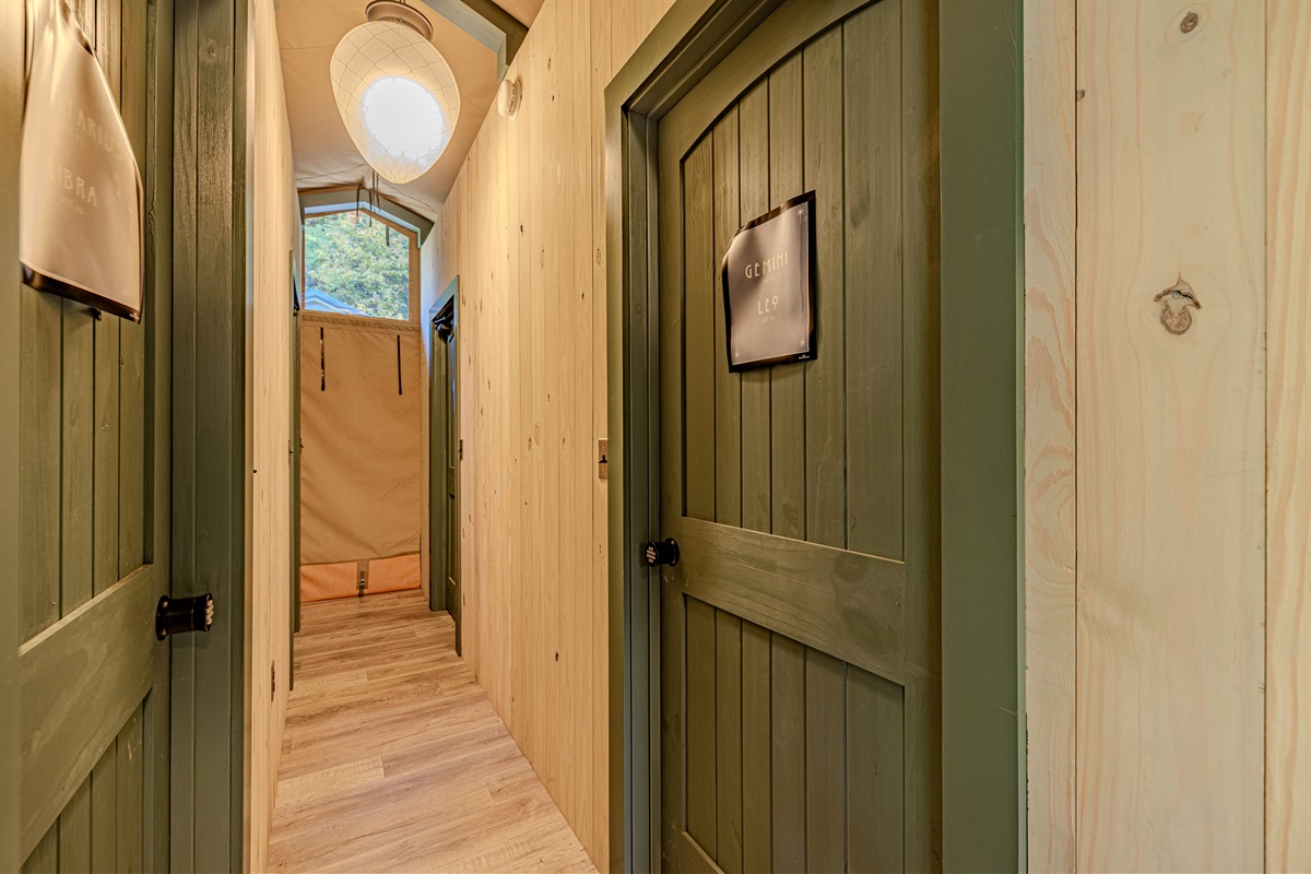 Your private retreat awaits. Walk down the well-lit hallway to your own individual, secure bathroom stall inside our high-quality bathhouse facility.