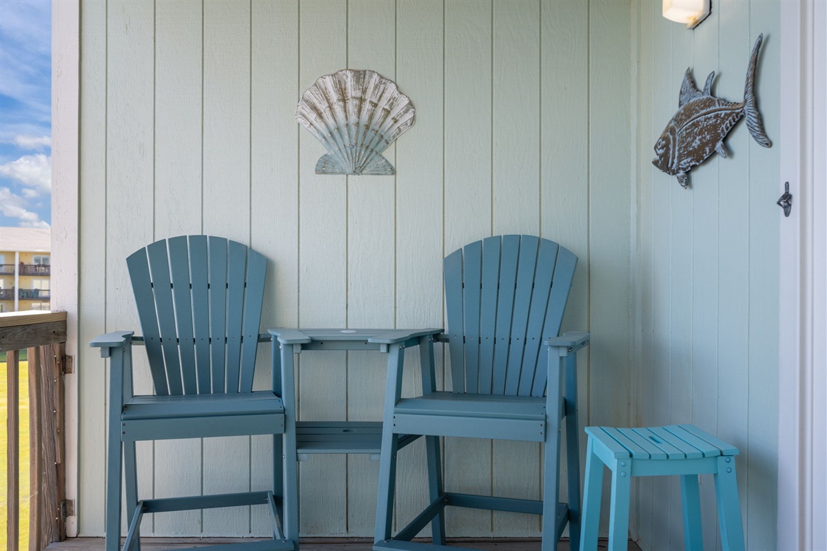 Cozy seating area with Adirondack chairs&mdash;ideal for relaxing and unwinding