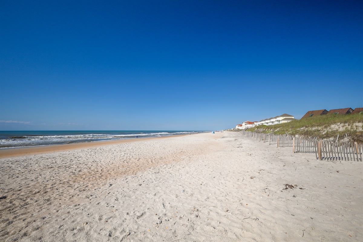 On the beach, looking south