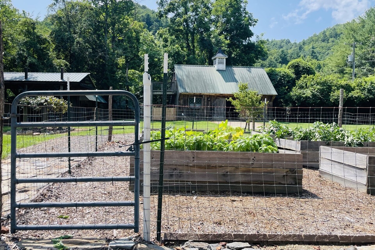 The vegetable garden is fenced as you will often see deer around the property