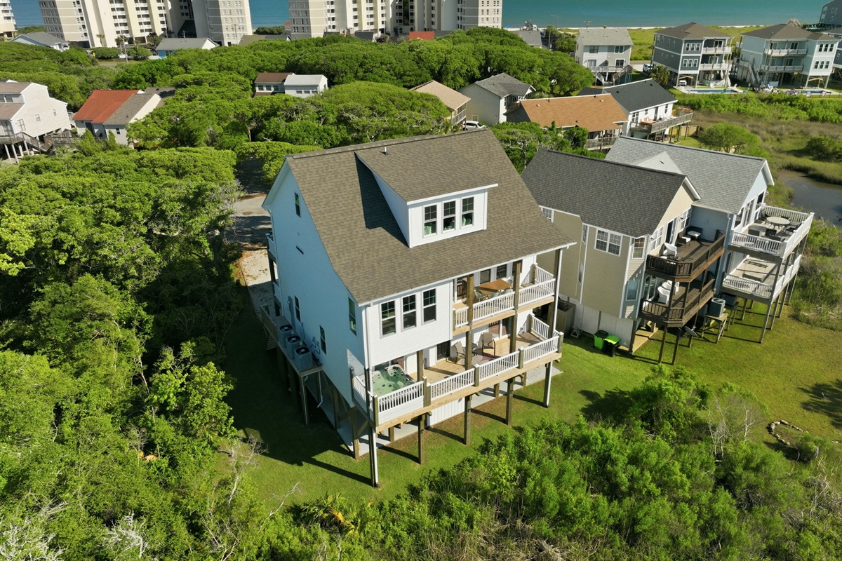 Just minutes from the beach while still offering a quiet, secluded setting