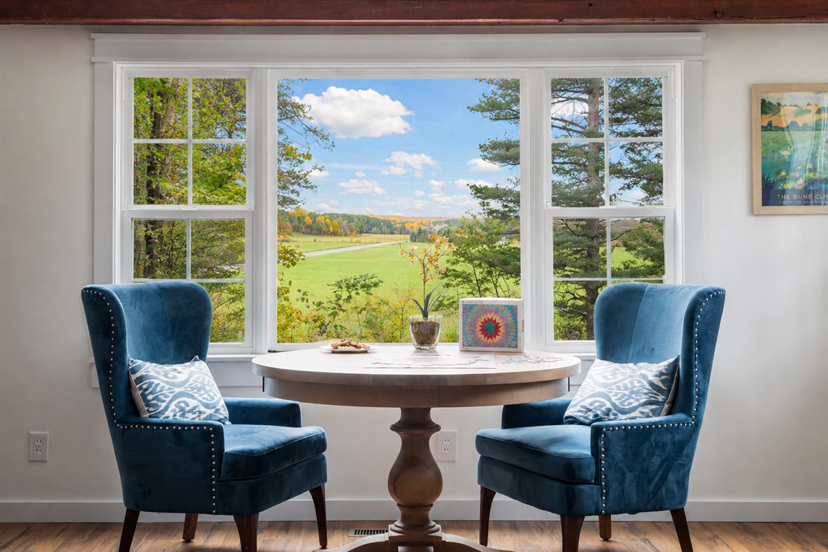 Enjoy an evening cocktail as you relax for a game with friends and watch the sunset in the distance.