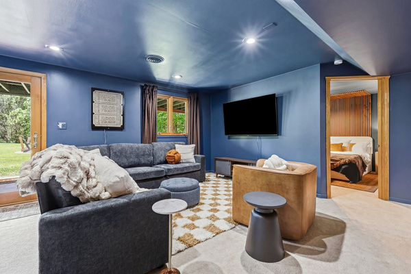 Hangout and enjoy a family movie downstairs...
