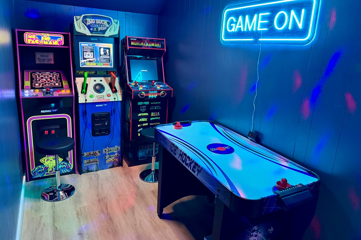 Retro games, air hockey, and neon lights — the ultimate nostalgia fix.