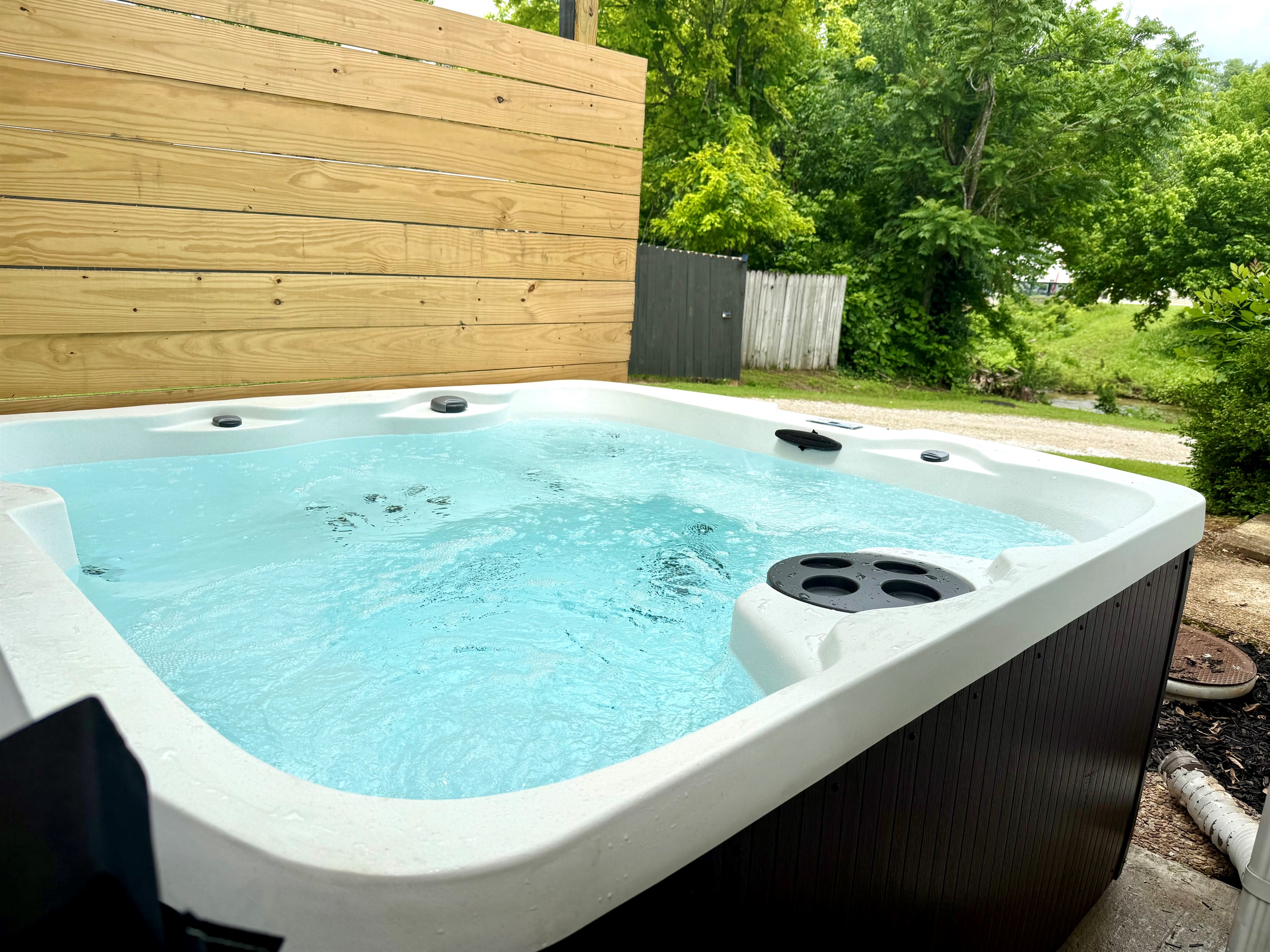 Private hot tub for your use only.