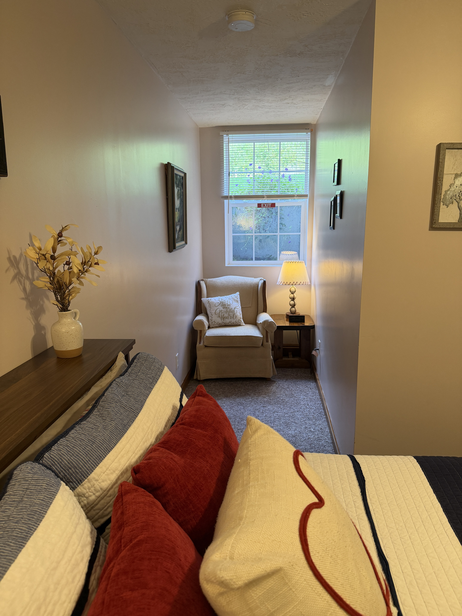 Queen bedroom and reading nook