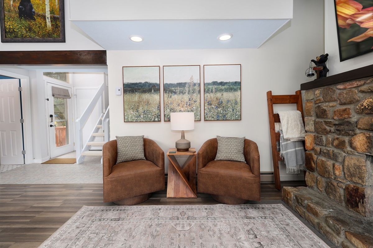 Open Concept Living Room + Fireplace