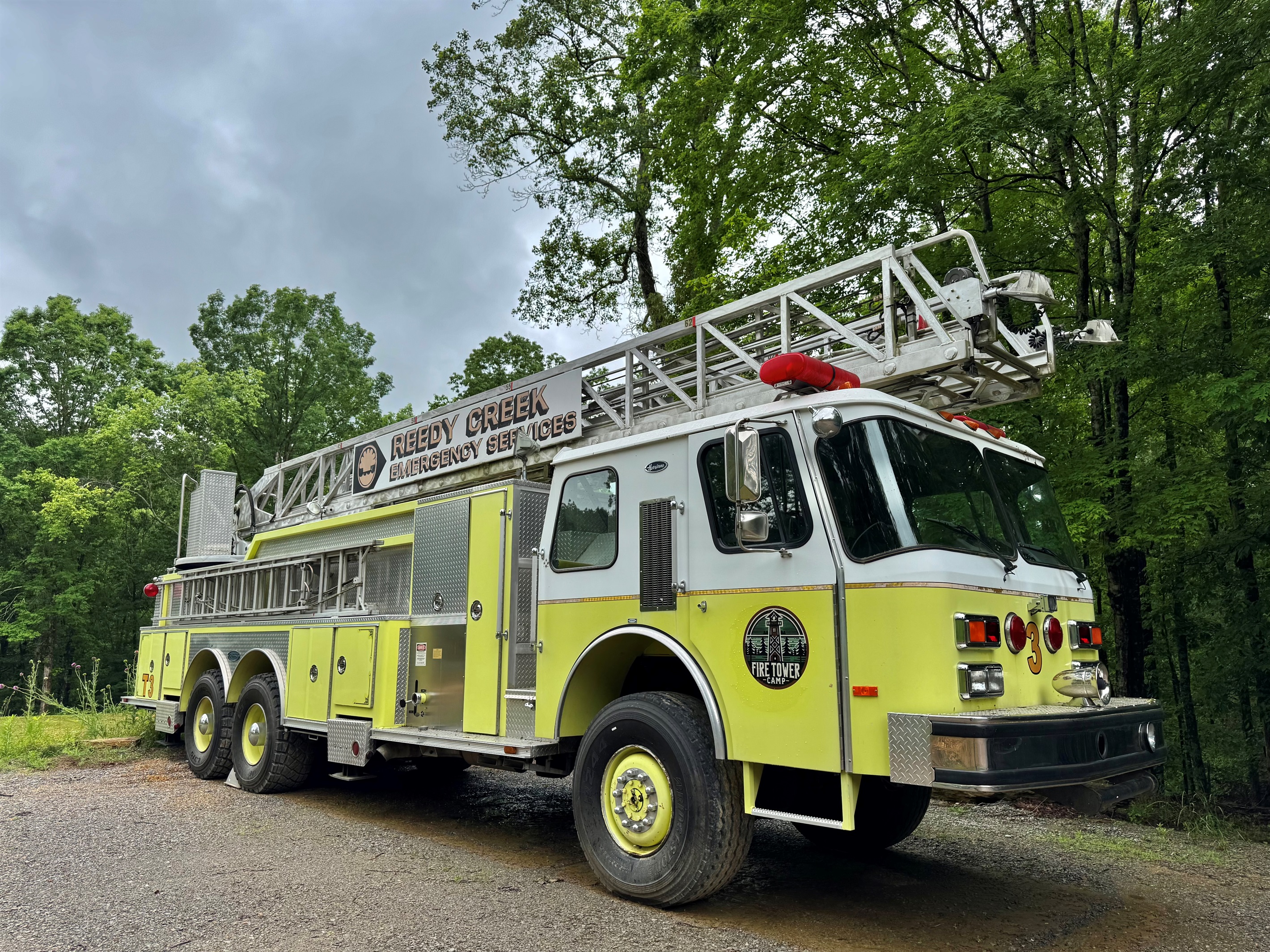 See a real live fire truck - formerly in service at Disneyworld we use on the property!