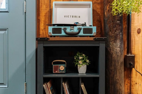 Drop the needle and let the warmth of analog sound fill the alpine air.