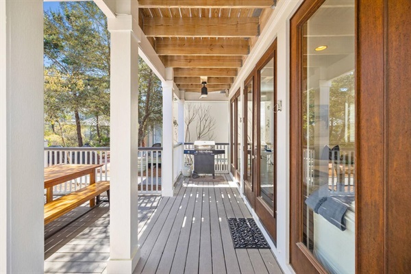 Perfect space to grill and eat on the back deck.