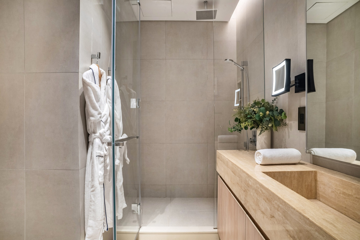En suite bathroom with large shower room in second bedroom