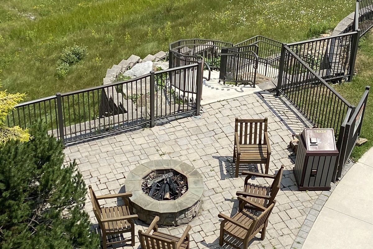 View of the fire pit from our balcony.