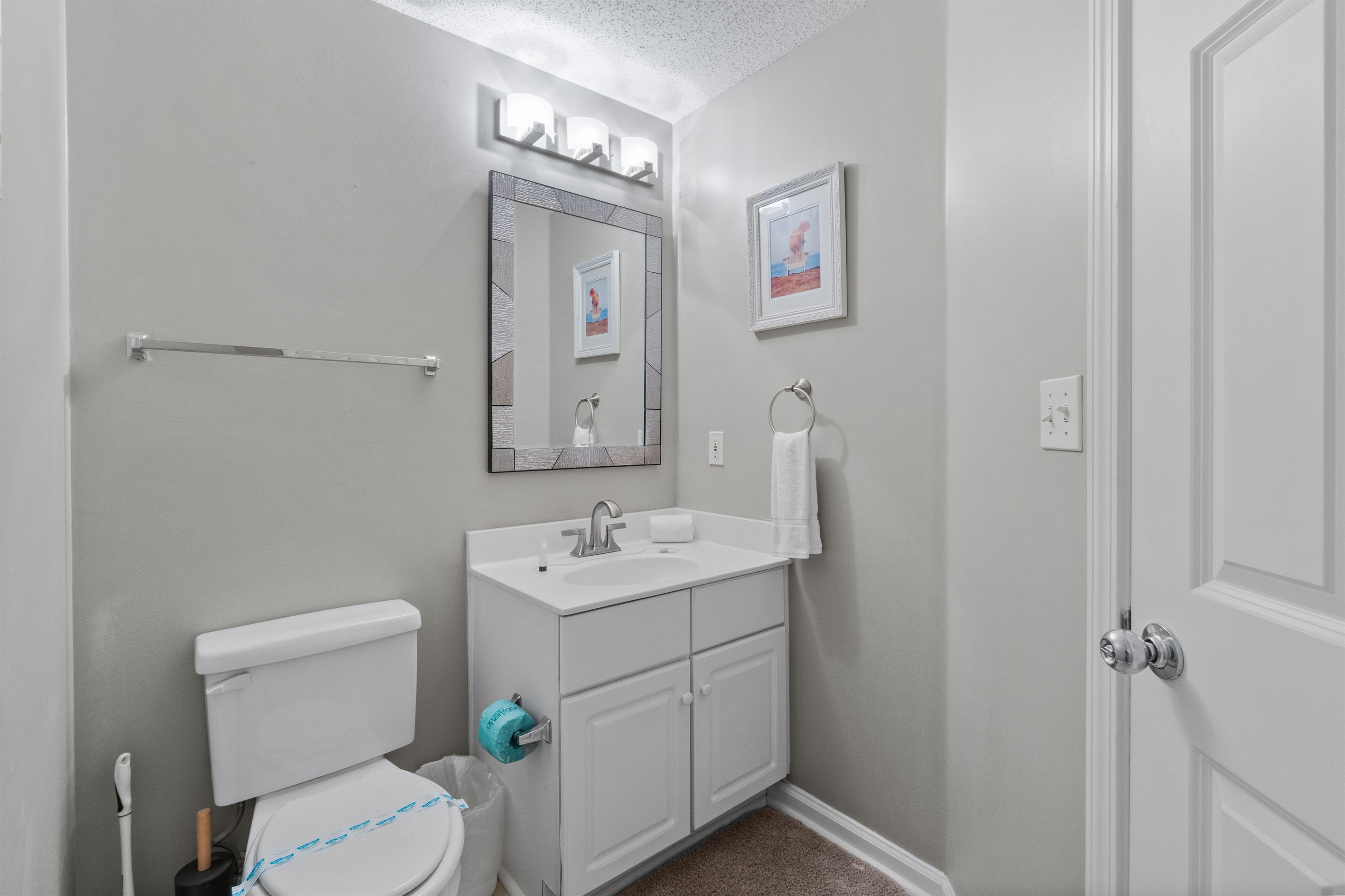 half bath in hallway