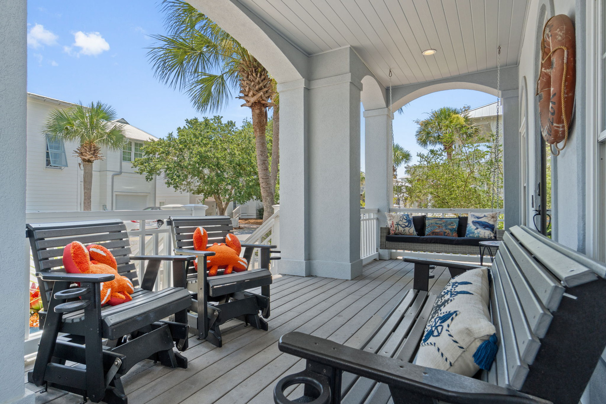 Plenty of seating on the porches.