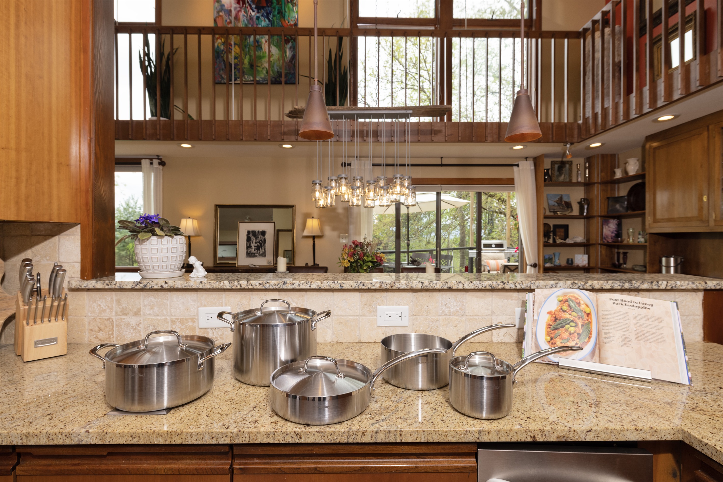 Just a hint of the pots and pans available for cooking!