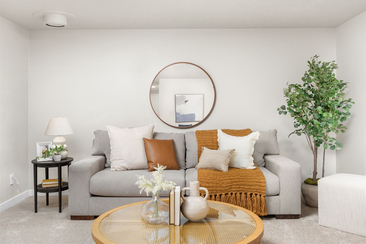 Cozy up on the living room couch!