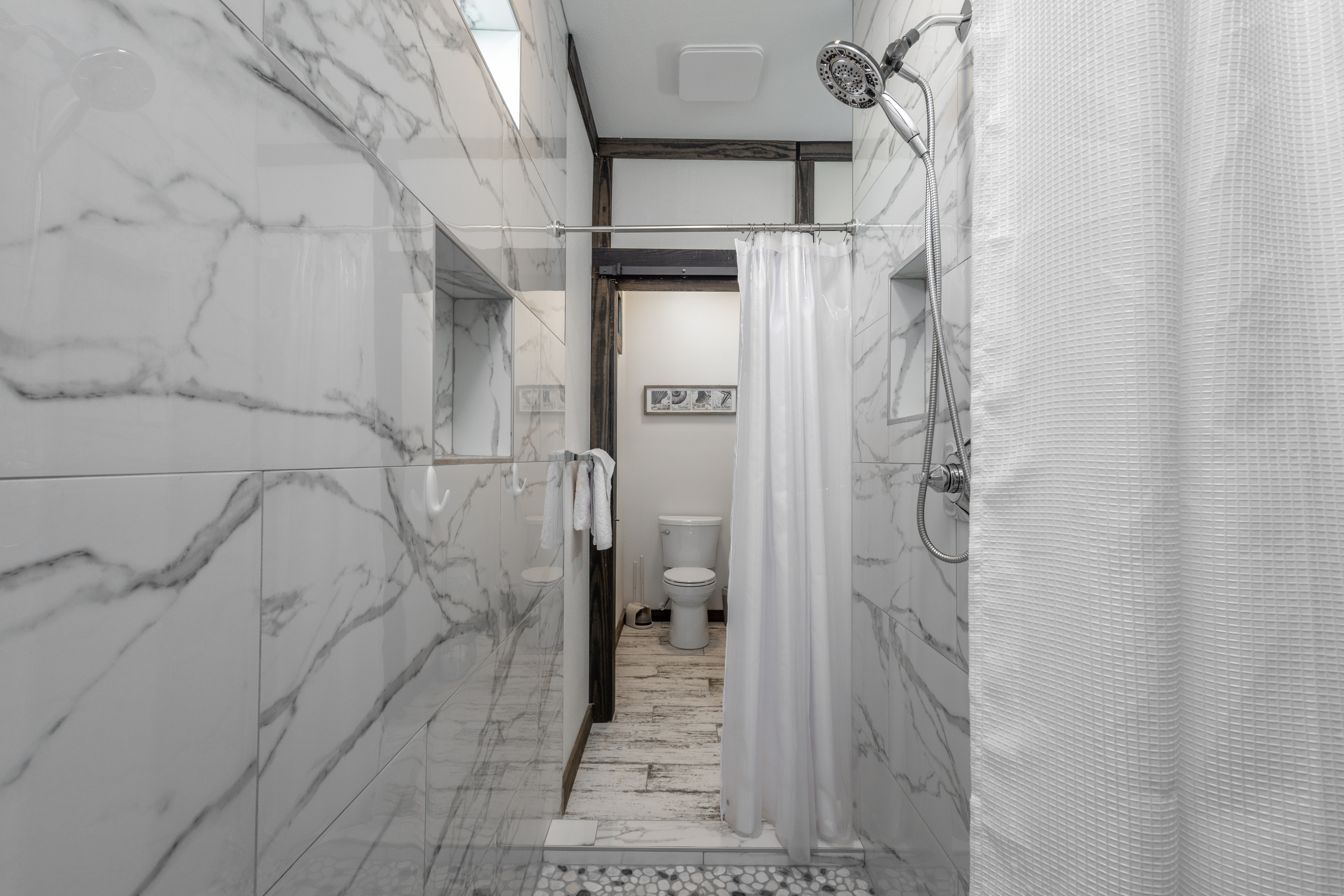 Walk through shower in master