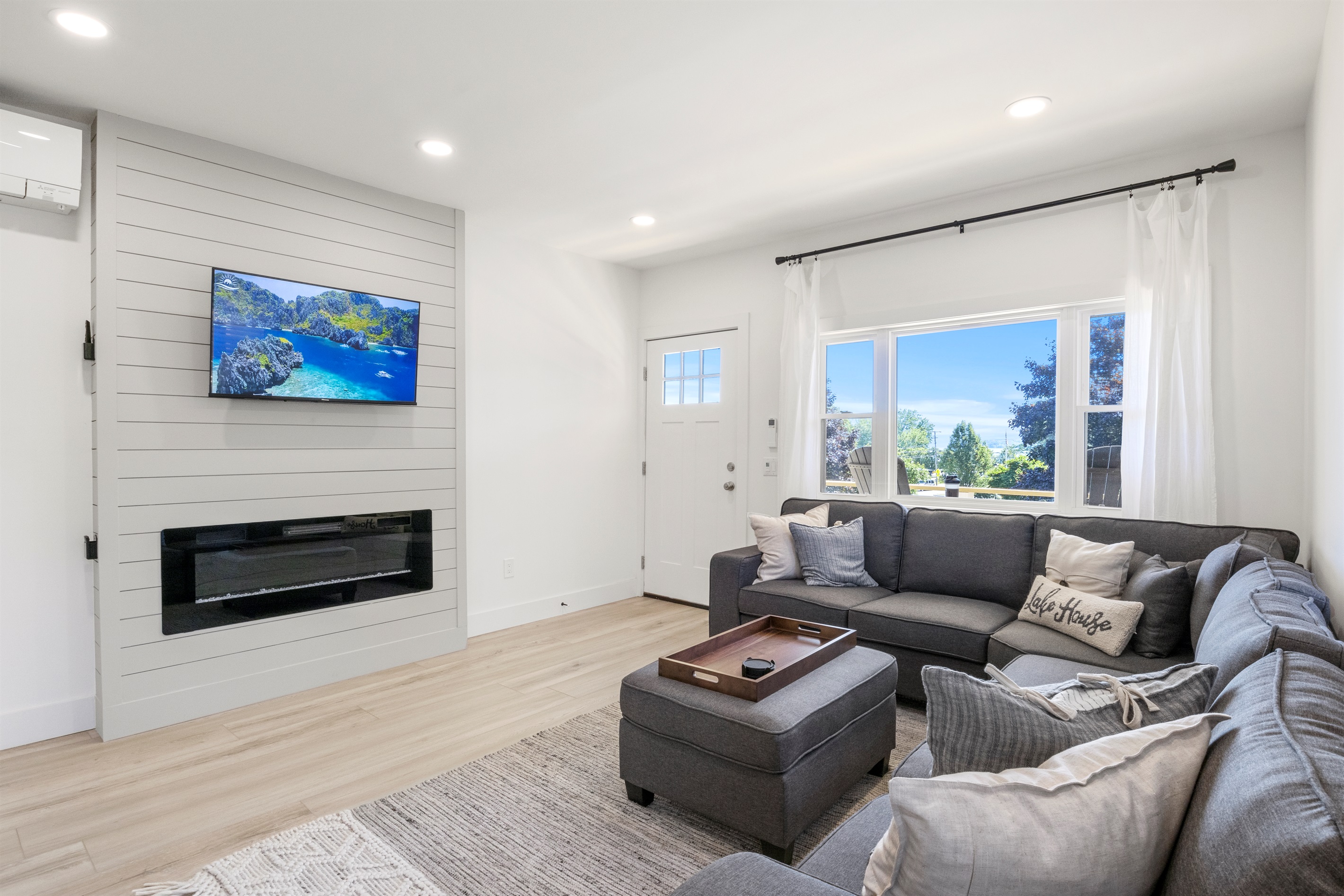 Electric fireplace and Smart TV