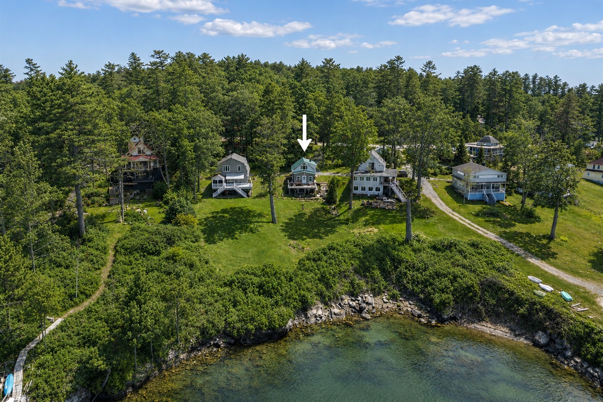 Located in a peaceful neighborhood, overlooking the cove 