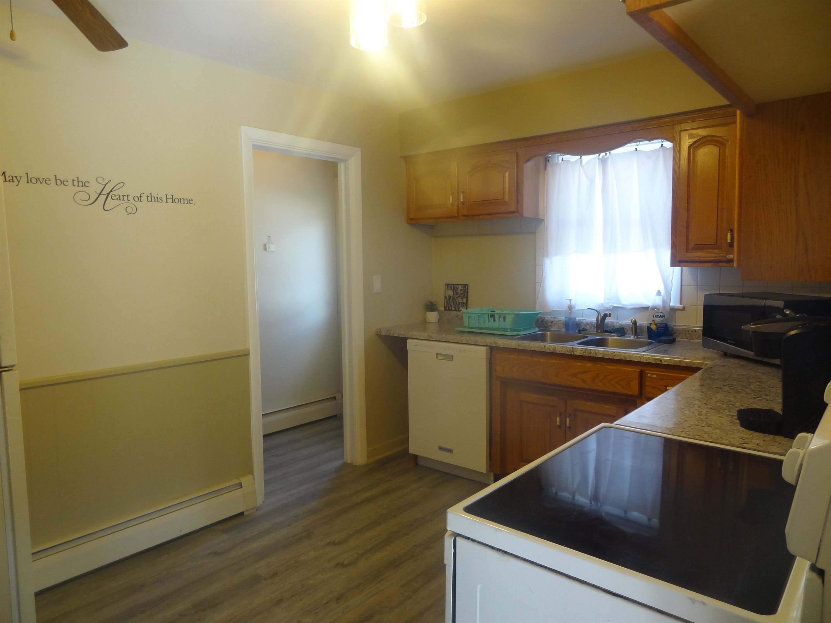 Full kitchen with stove, refrigerator, dish washer, microwave, coffee makers, pots/pans, and most other essentials.