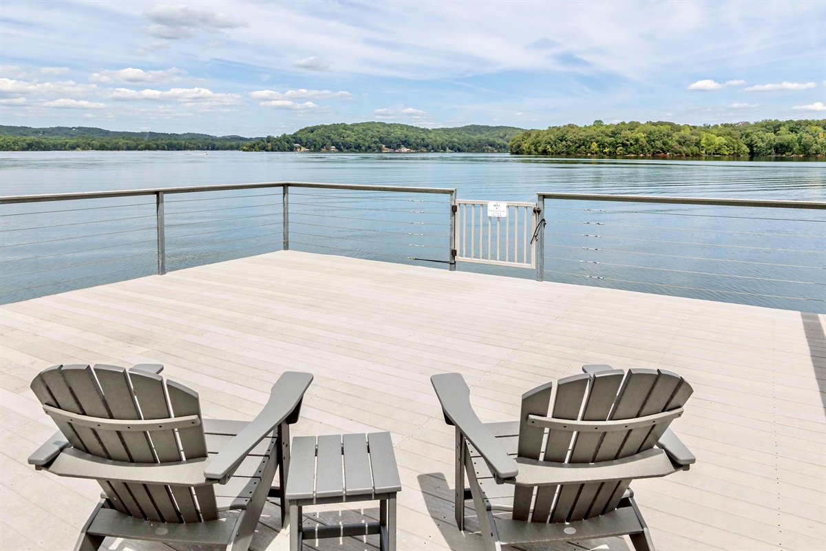 Top of the boat dock great for relaxing 