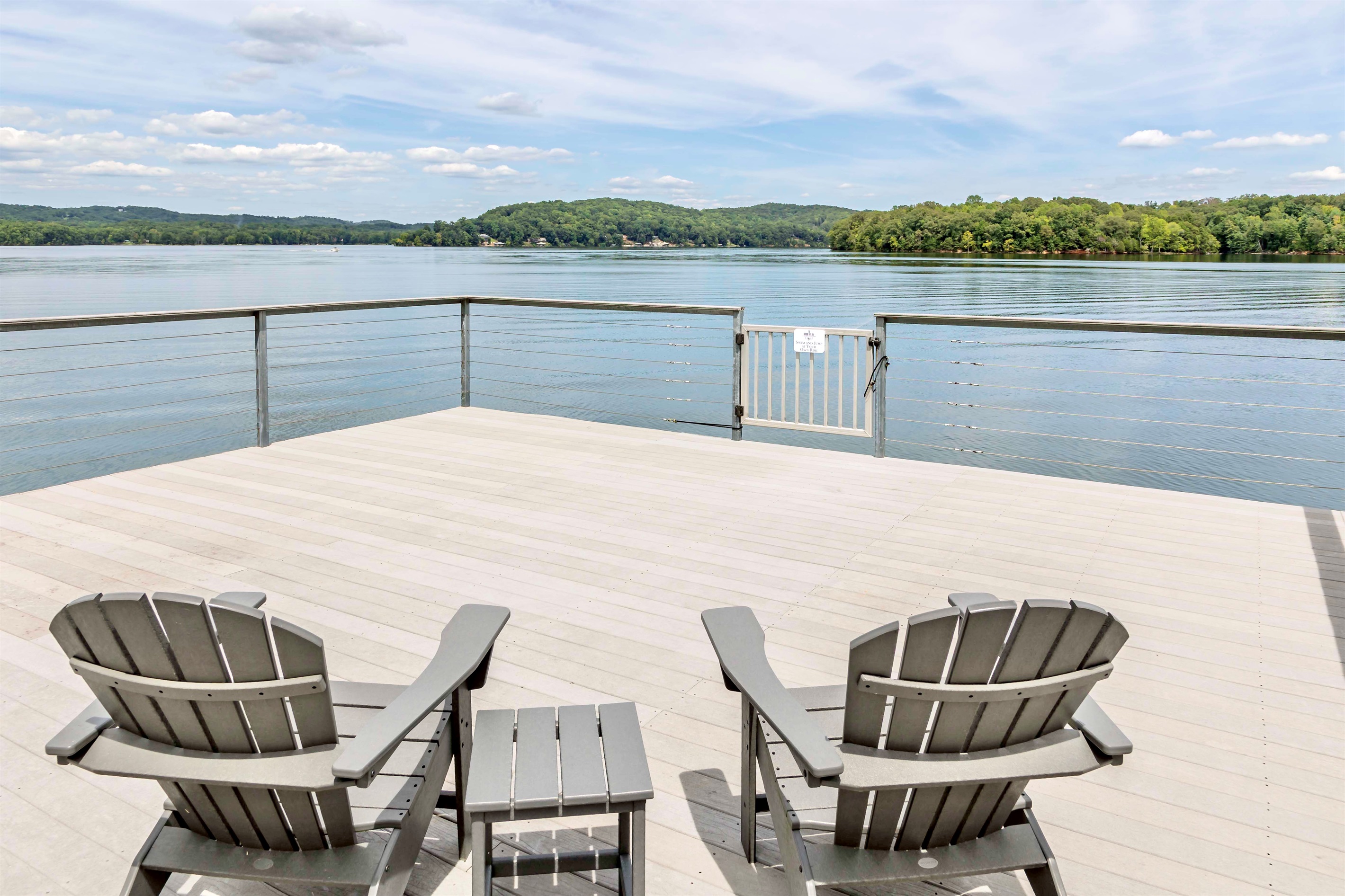 Top of the boat dock great for relaxing 