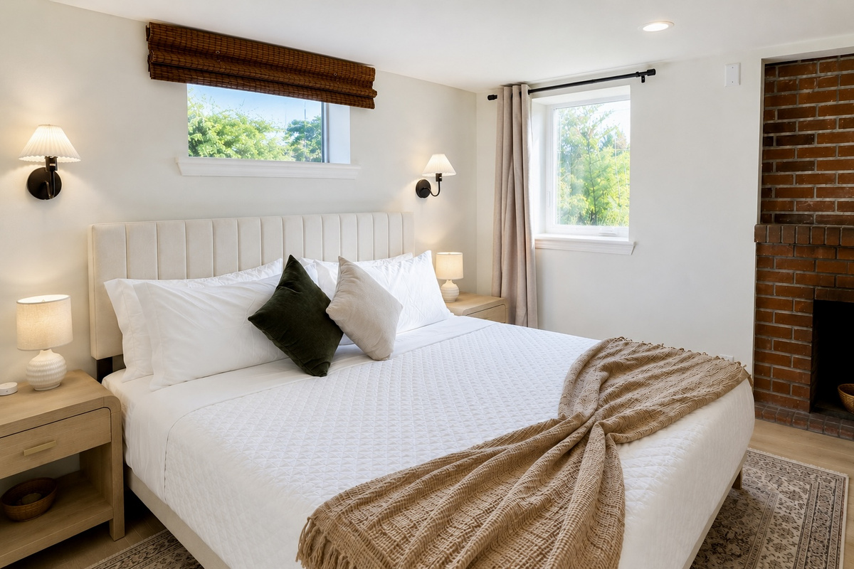 Lower level master bedroom - King
