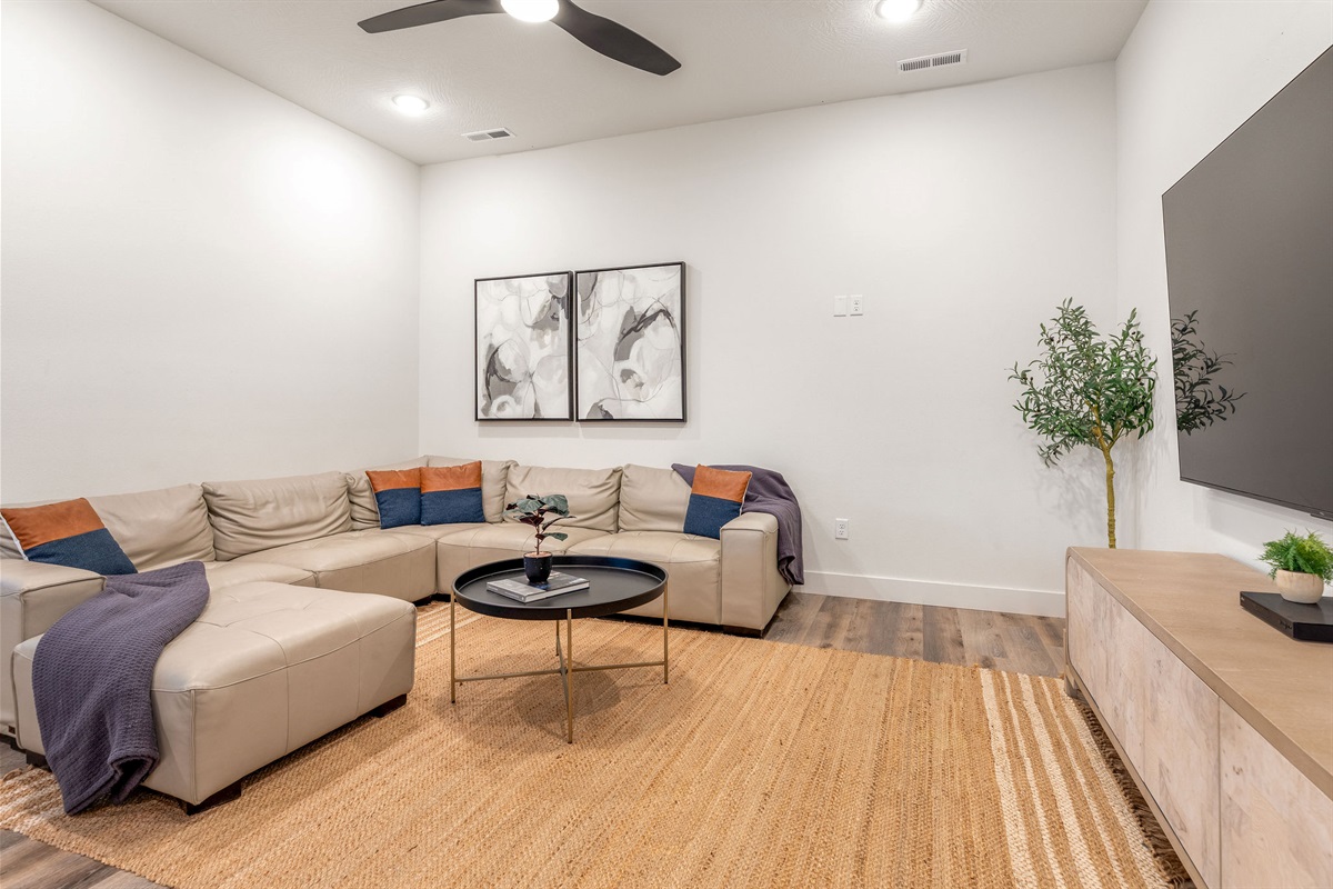 Lower level entertainment space