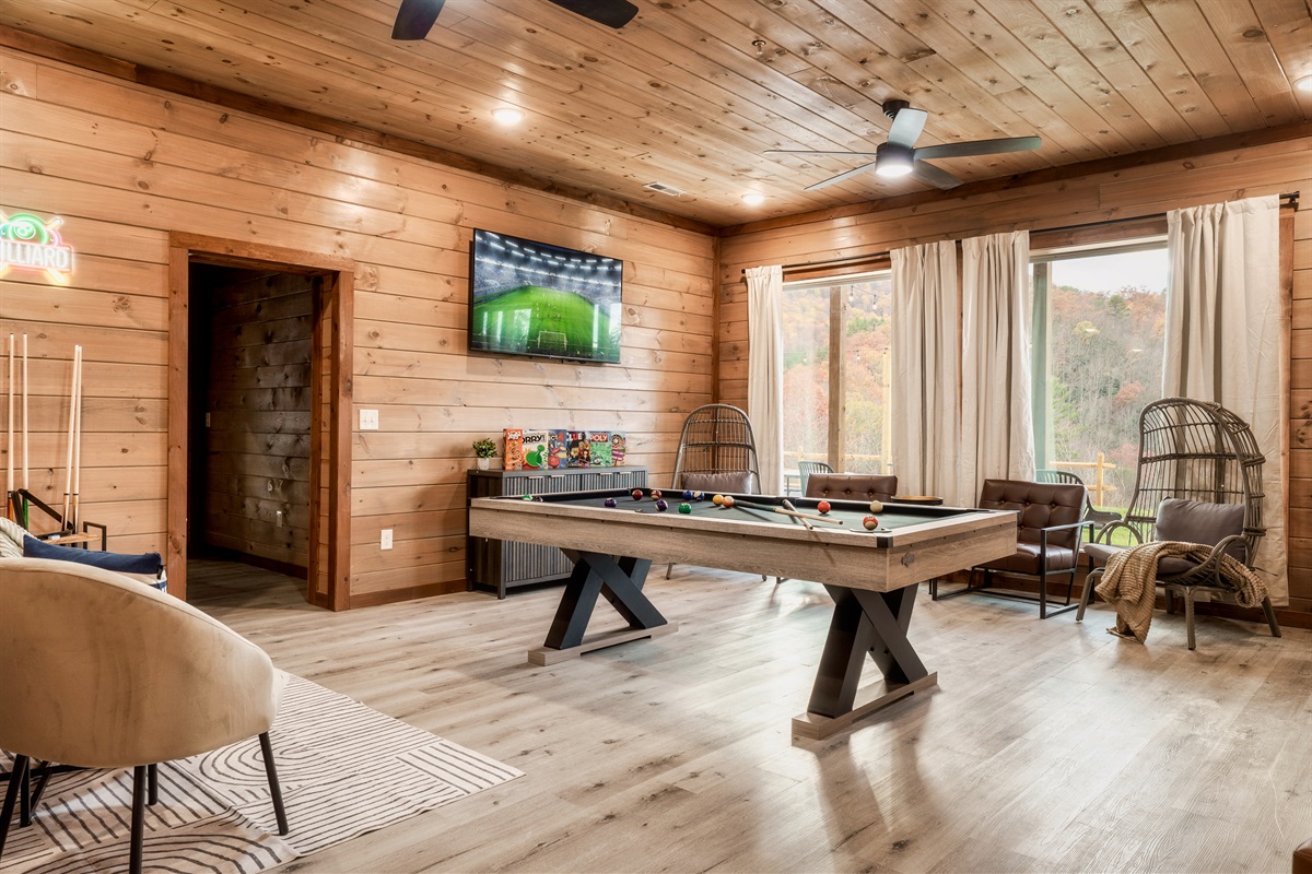 Game Room with pool table