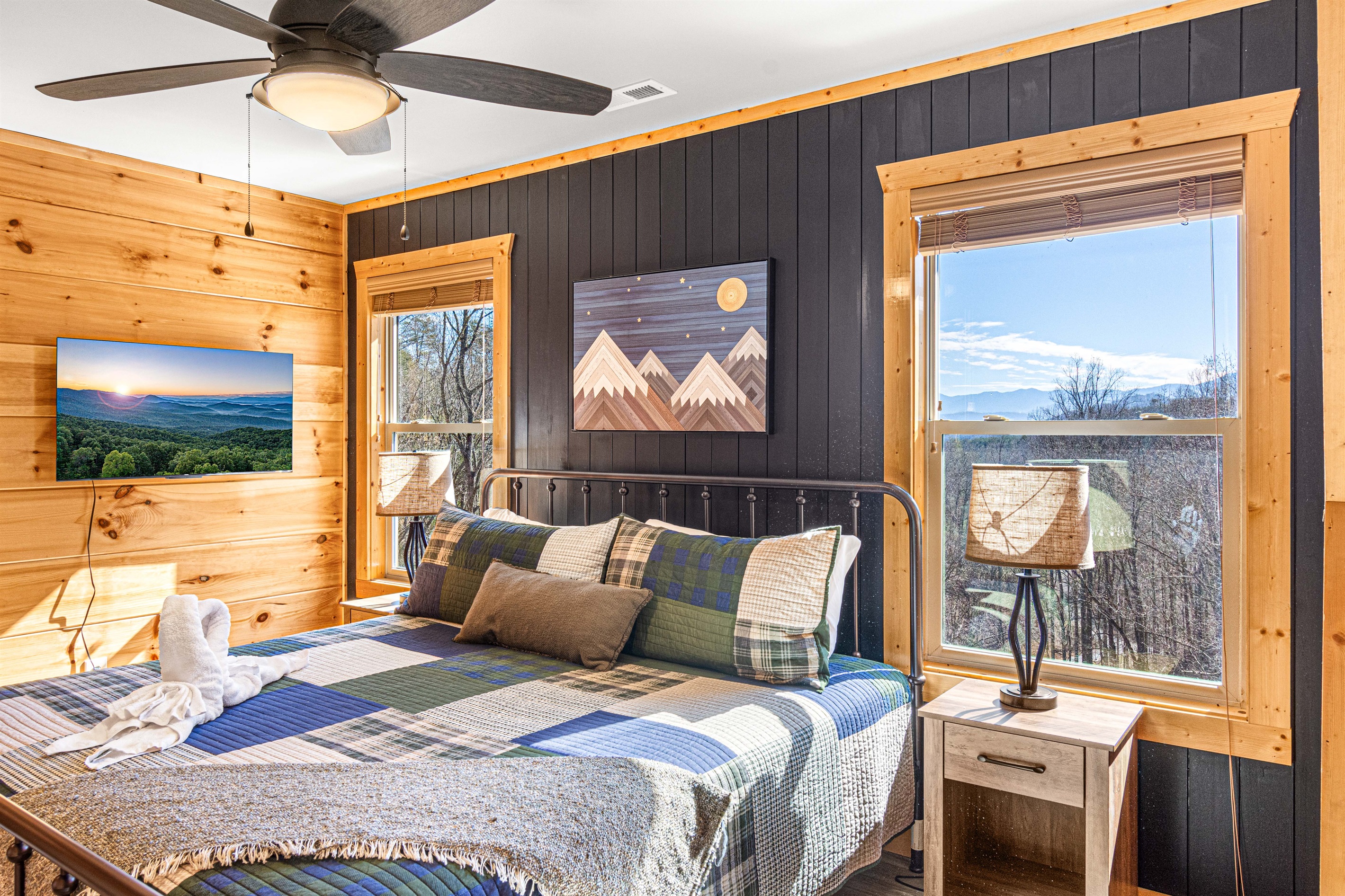 Wake up to spectacular long range mountain views.