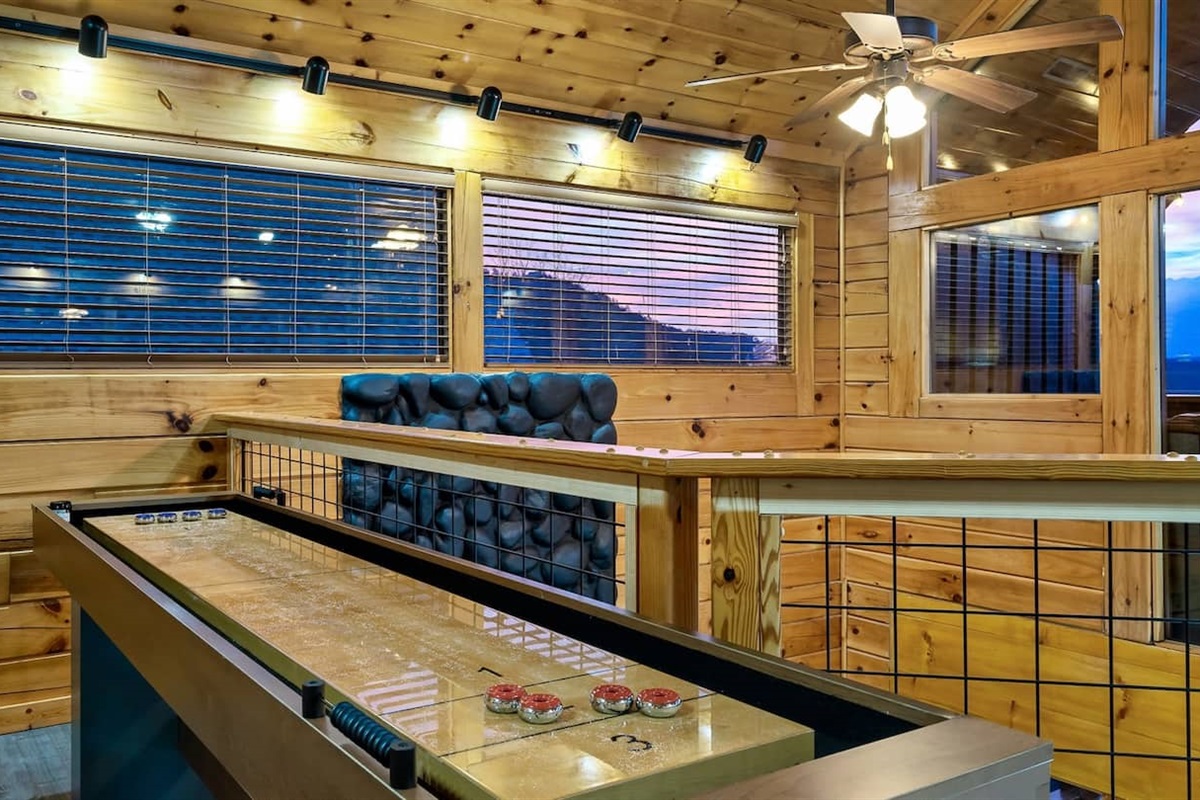 Shuffleboard in the loft game area