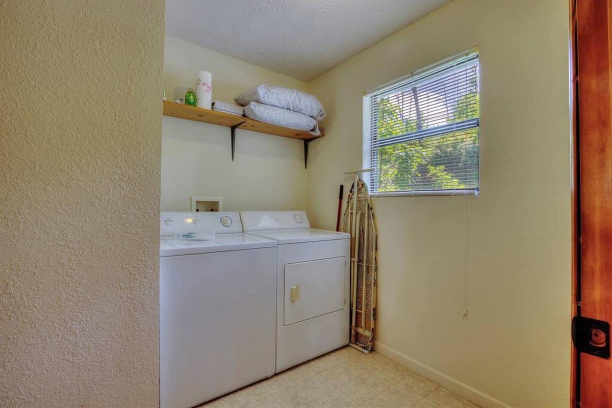 Full size washer and dryer.