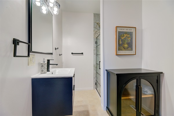 main floor bathroom, 1 shower stall