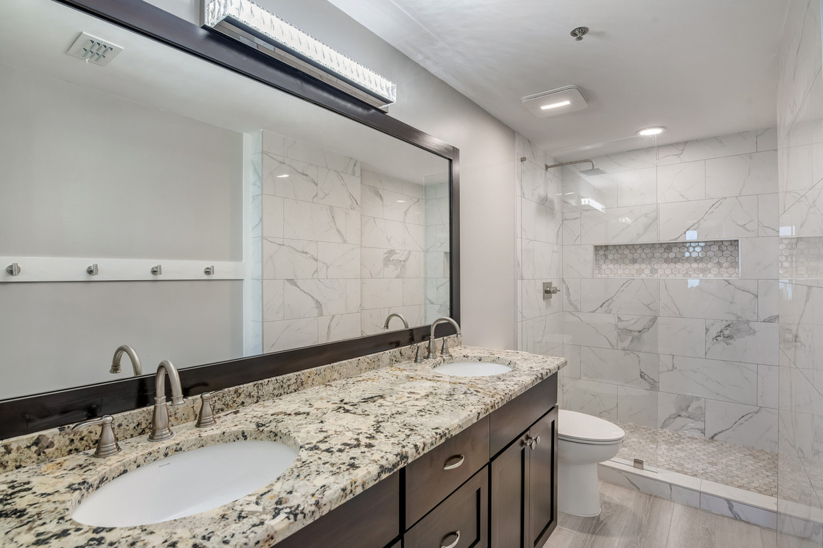 Master attached bathroom with walk-in shower
