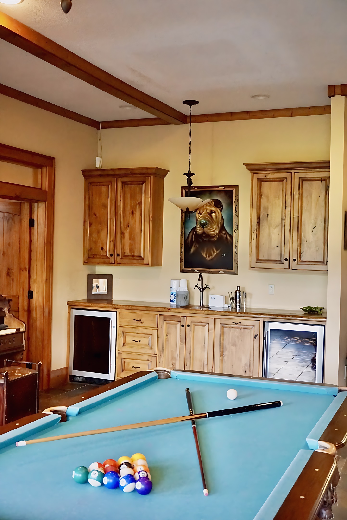 Entertainment awaits! Challenge your friends and family to a game of pool.