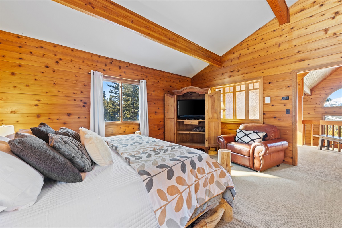 Primary bedroom with loft just out the door