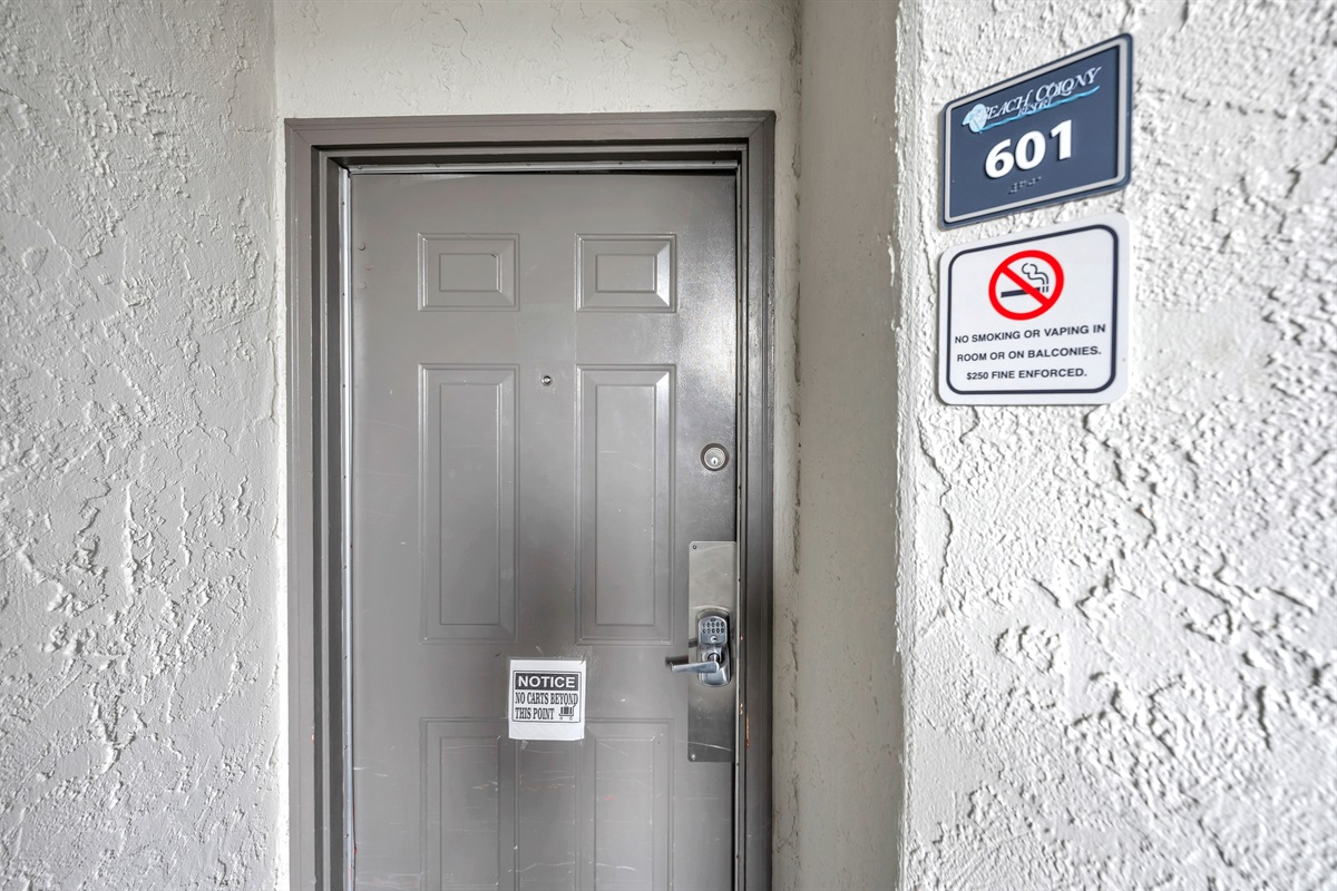 Front door with easy door code access