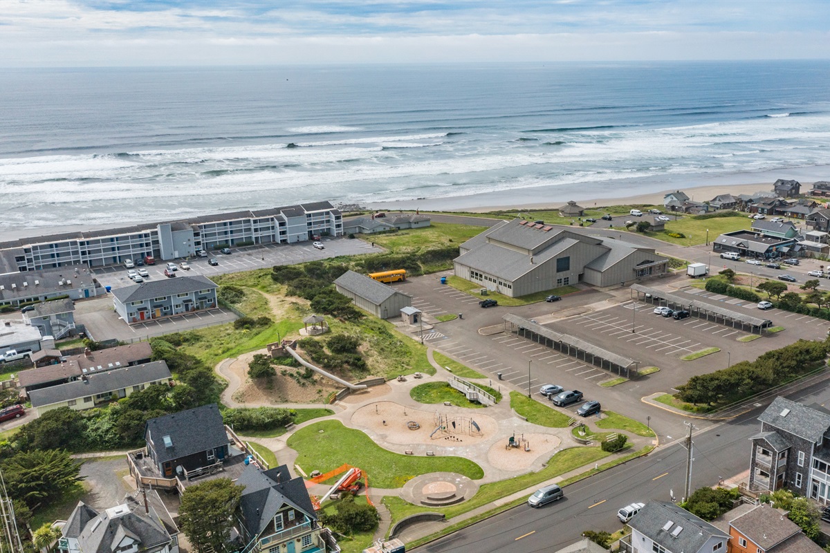 A block from the ocean and on the same street as most of the restaurants and shops of Nye Beach