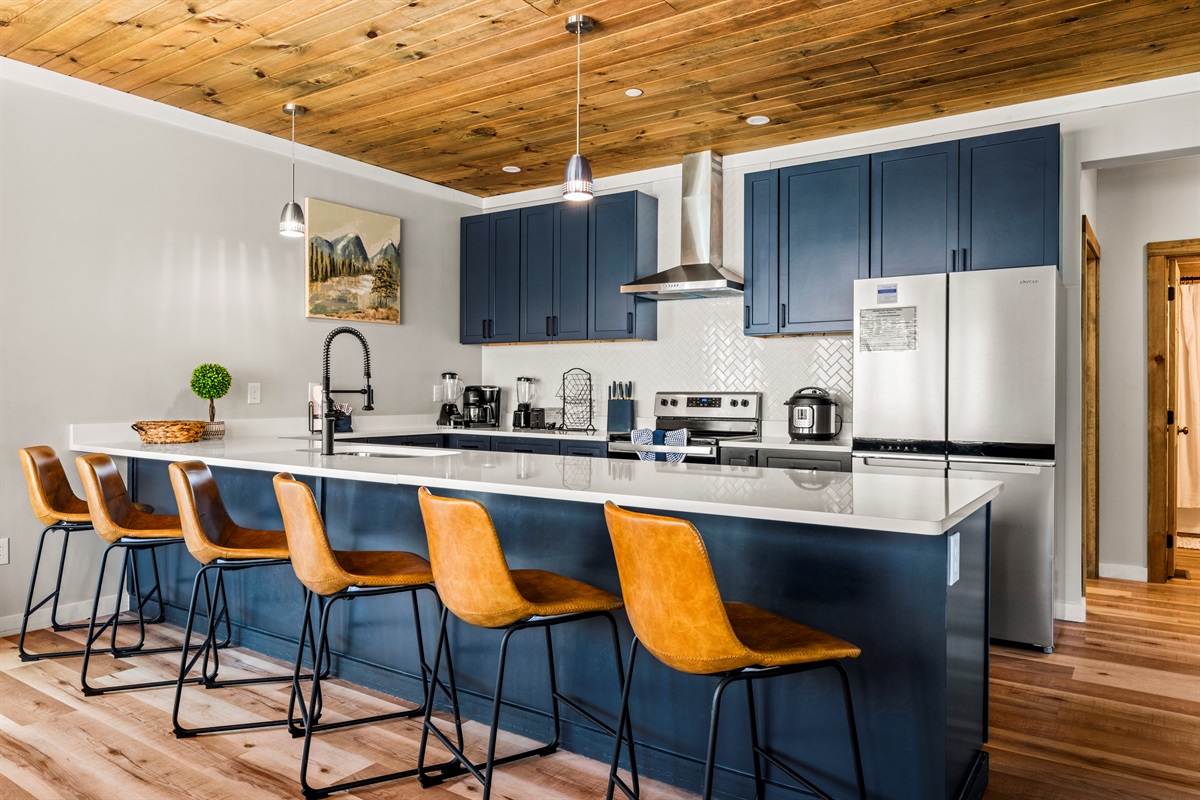 There is plenty of additional seating at the countertop bar.