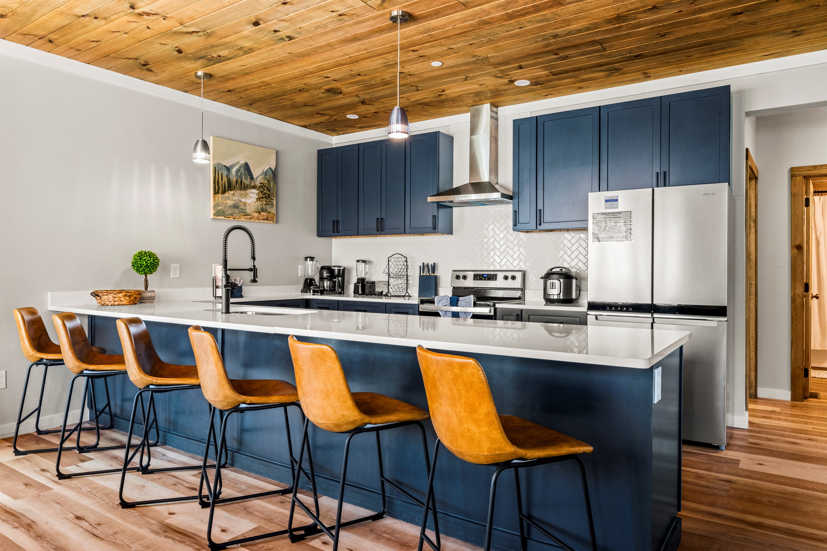 There is plenty of additional seating at the countertop bar.