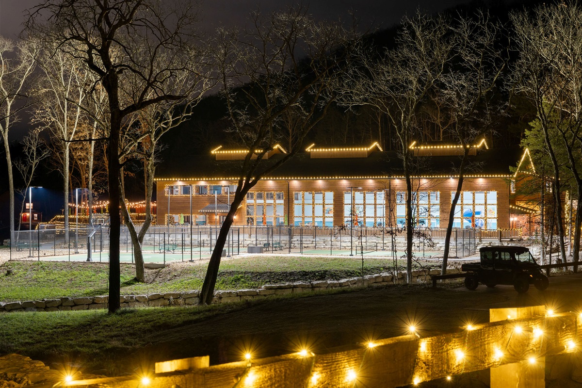 Evening views surrounded by soft lighting and nature.