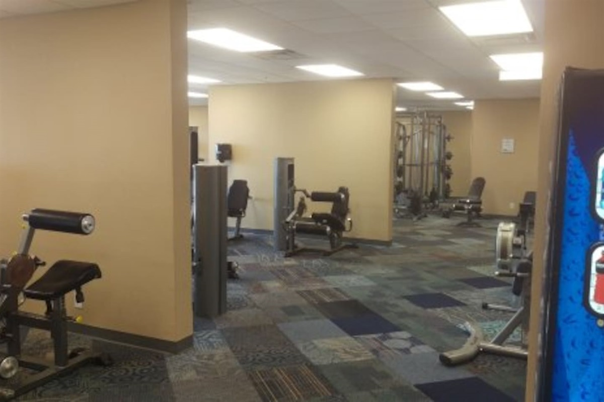 State-of-the-art-gym with beach front view 