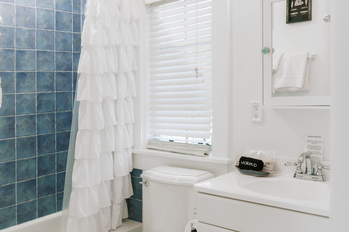 The second upstairs bathroom is shared with the second and third bedrooms.