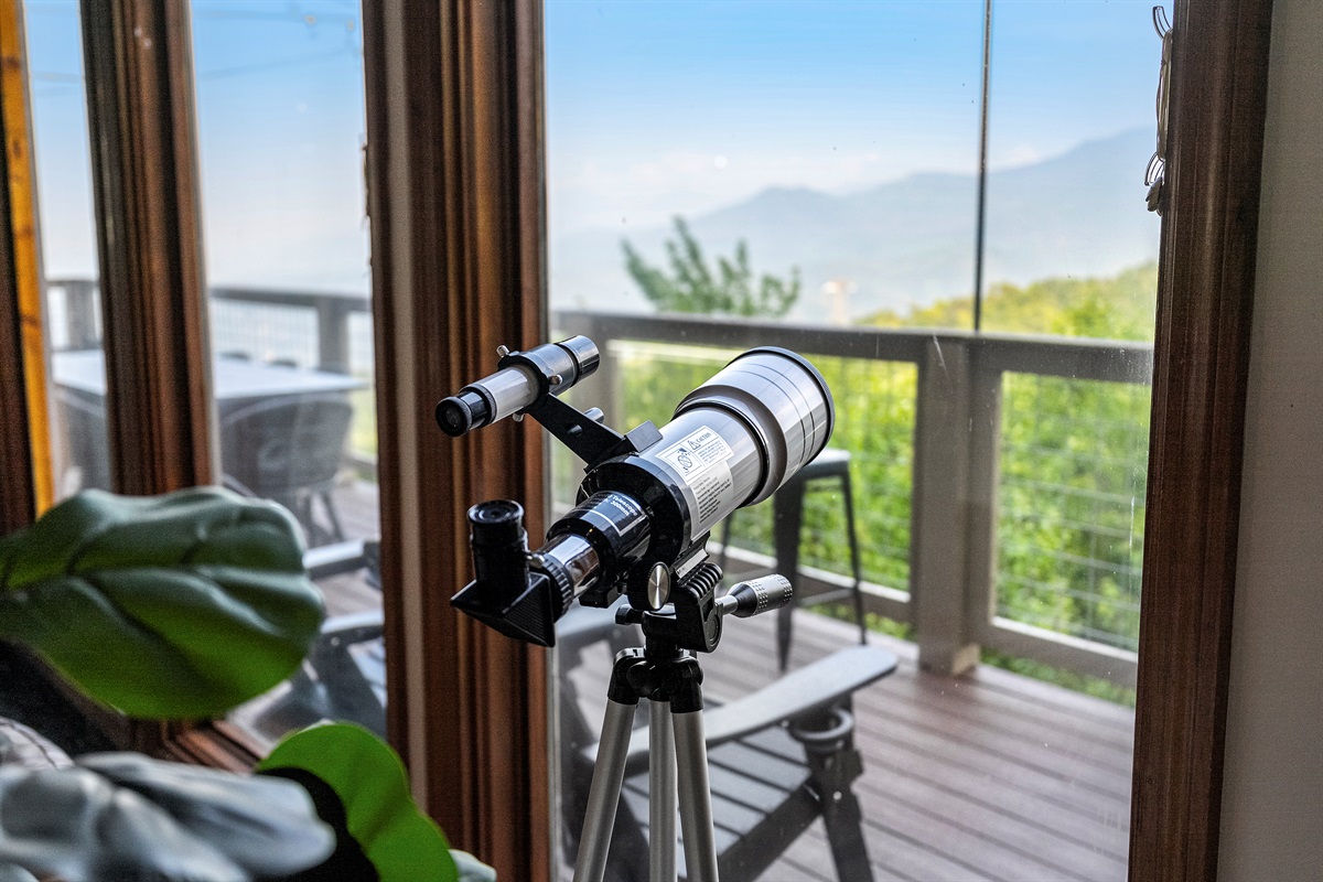 Views will captivate you, with the telescope you can see all of the smokies!